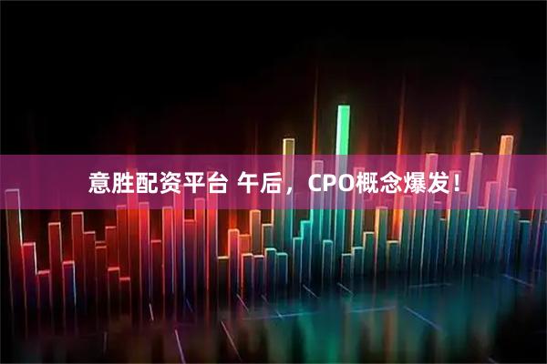 意胜配资平台 午后，CPO概念爆发！