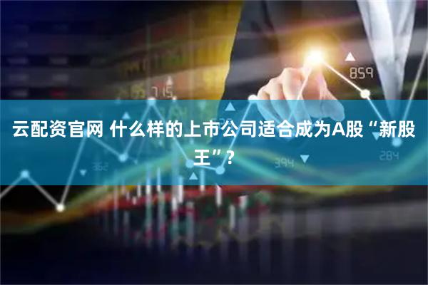 云配资官网 什么样的上市公司适合成为A股“新股王”?